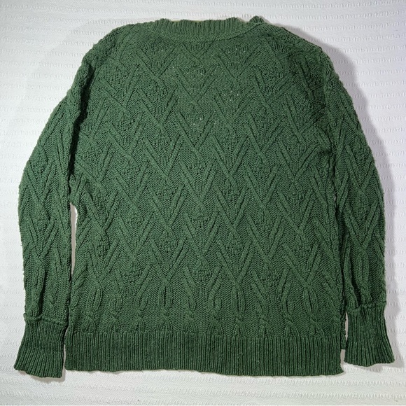 Free People Montana Cable Cardi Cardigan Sweater Sz S Green Cable Knit Boho - Picture 5 of 10